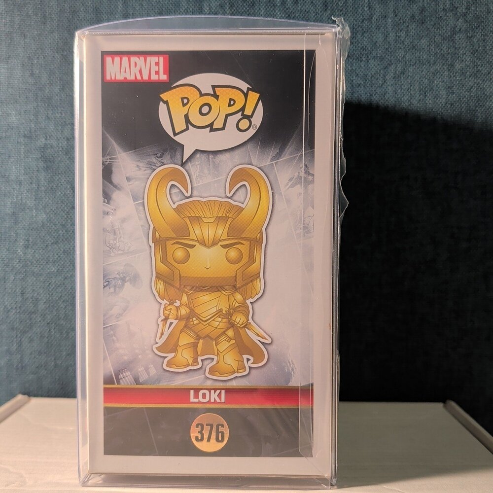 Funko Pop Marvel Studios The First Ten Years Loki 376 Gold In Box with Protector - Picture 5 of 16